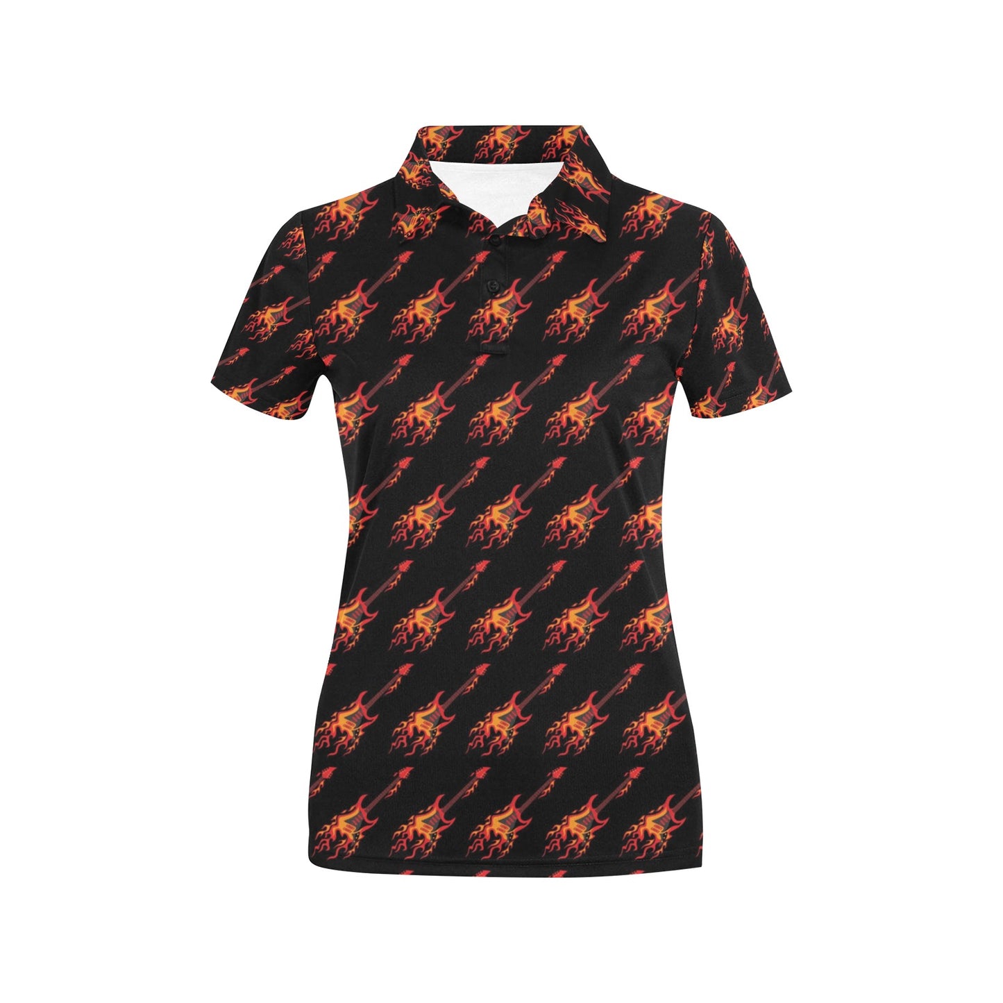 Electric Guitar Print Design LKS406 Women's Polo Shirt