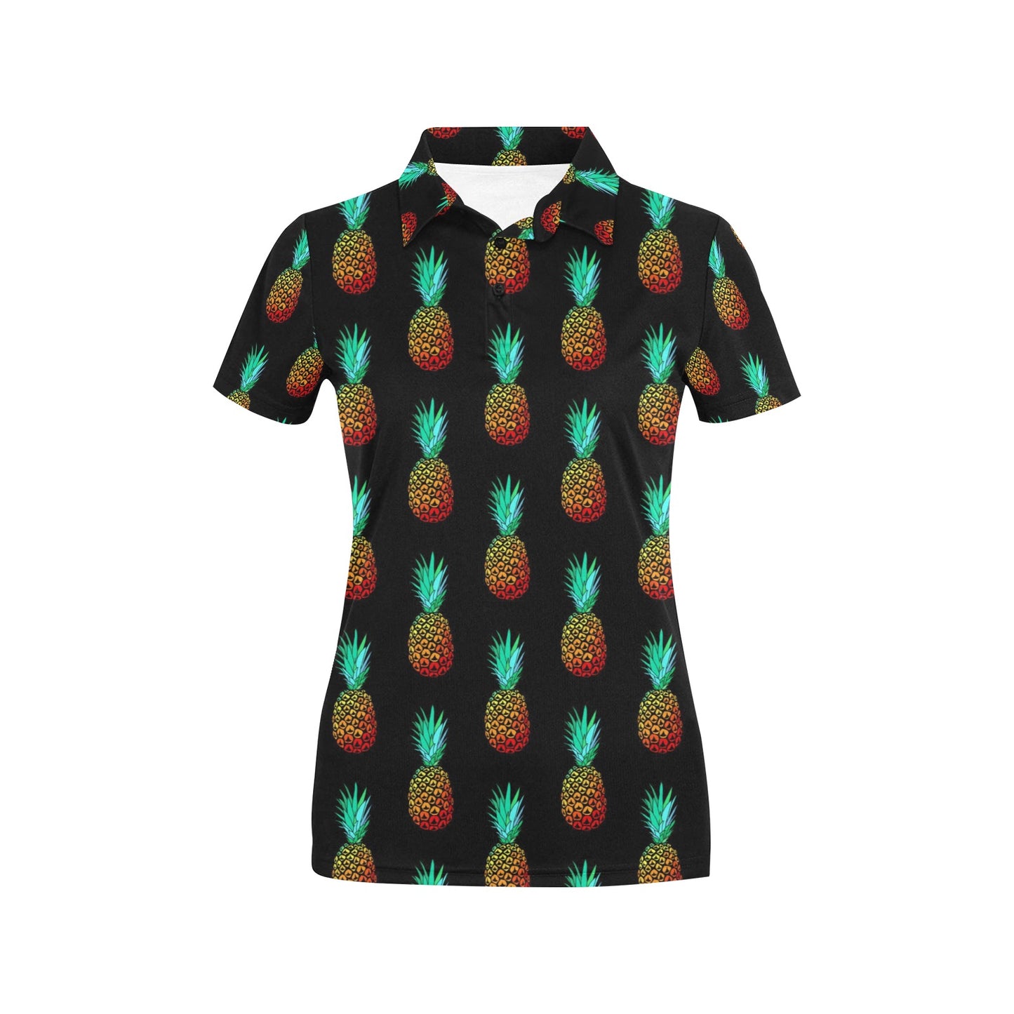 Pineapple Pattern Print Design A05 Women's Polo Shirt