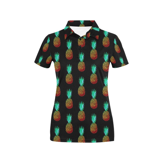 Pineapple Pattern Print Design A05 Women's Polo Shirt