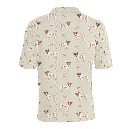 Russell Terriers With Bone Print Design LKS302 Men Polo Shirt