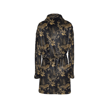 Parakeet Pattern Print Design A05 Women's Fleece Robe