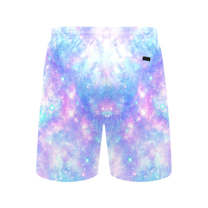 Galaxy Stardust Pastel Color Print Men's Swim Trunks Beach Shorts