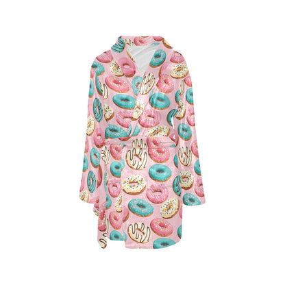 Donut Pattern Print Design DN06 Women's Fleece Robe