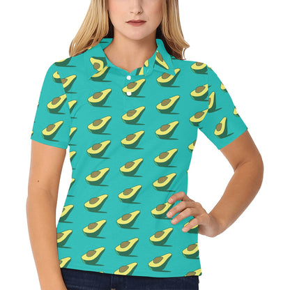 Avocado Pattern Print Design 03 Women's Polo Shirt