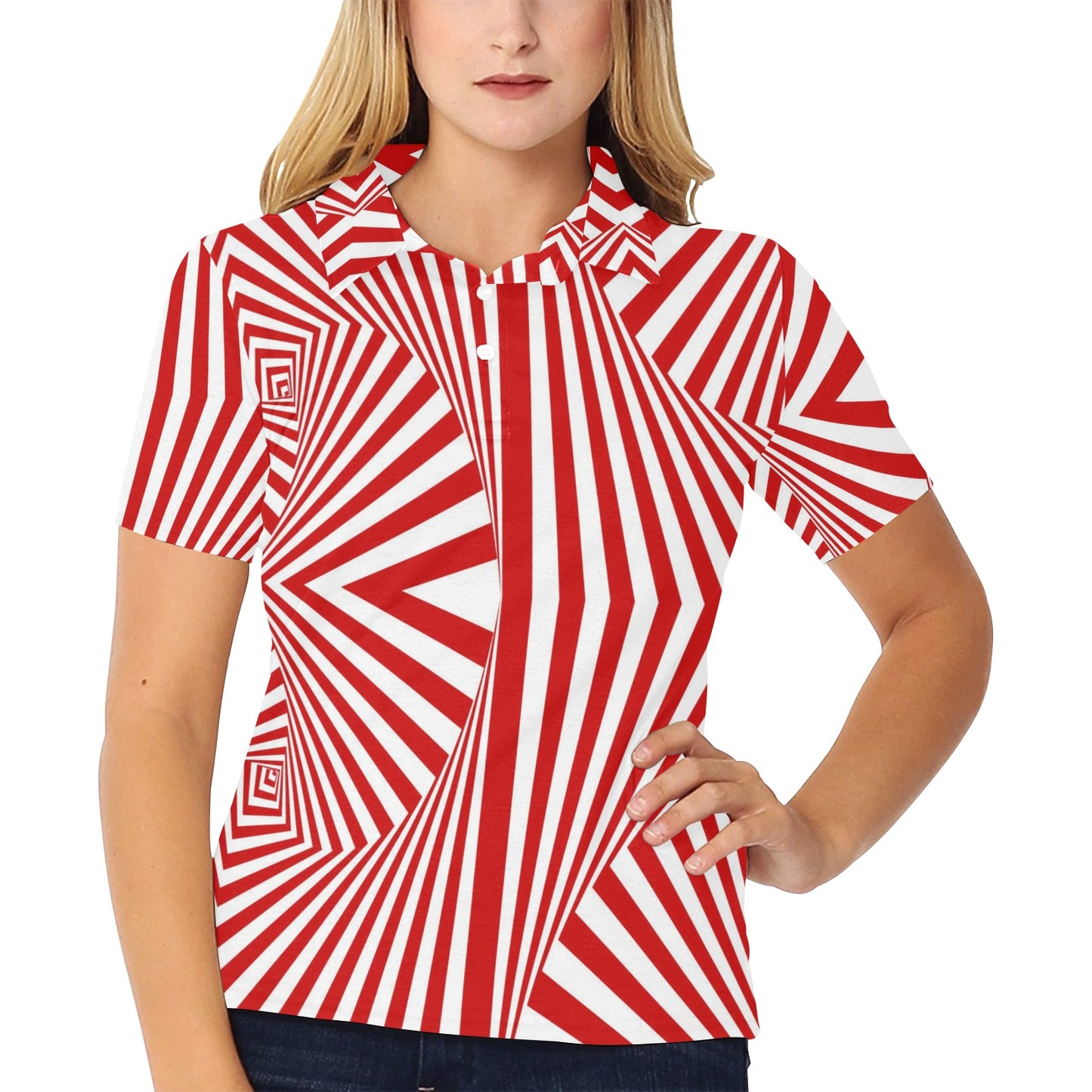 Vortex Print Design LKS304 Women's Polo Shirt