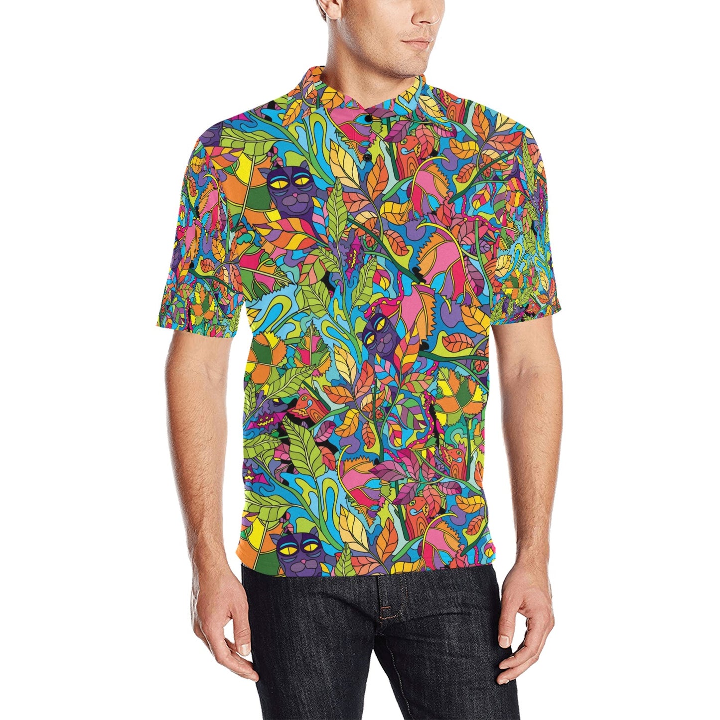 Trippy Print Design LKS301 Men Polo Shirt