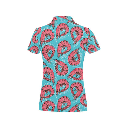 Prawn Pattern Print Design 01 Women's Polo Shirt