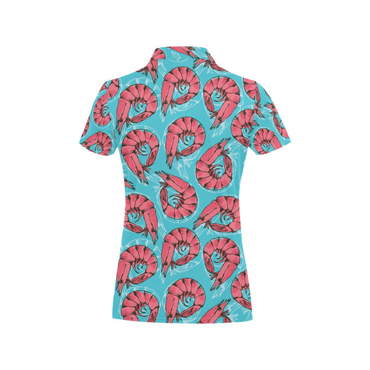 Prawn Pattern Print Design 01 Women's Polo Shirt