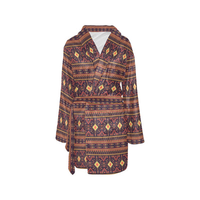 Southwest Ethnic Design Themed Print Women's Fleece Robe
