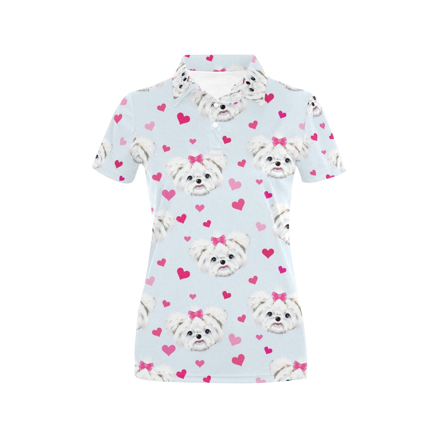 Maltese Pattern Print Design 03 Women's Polo Shirt