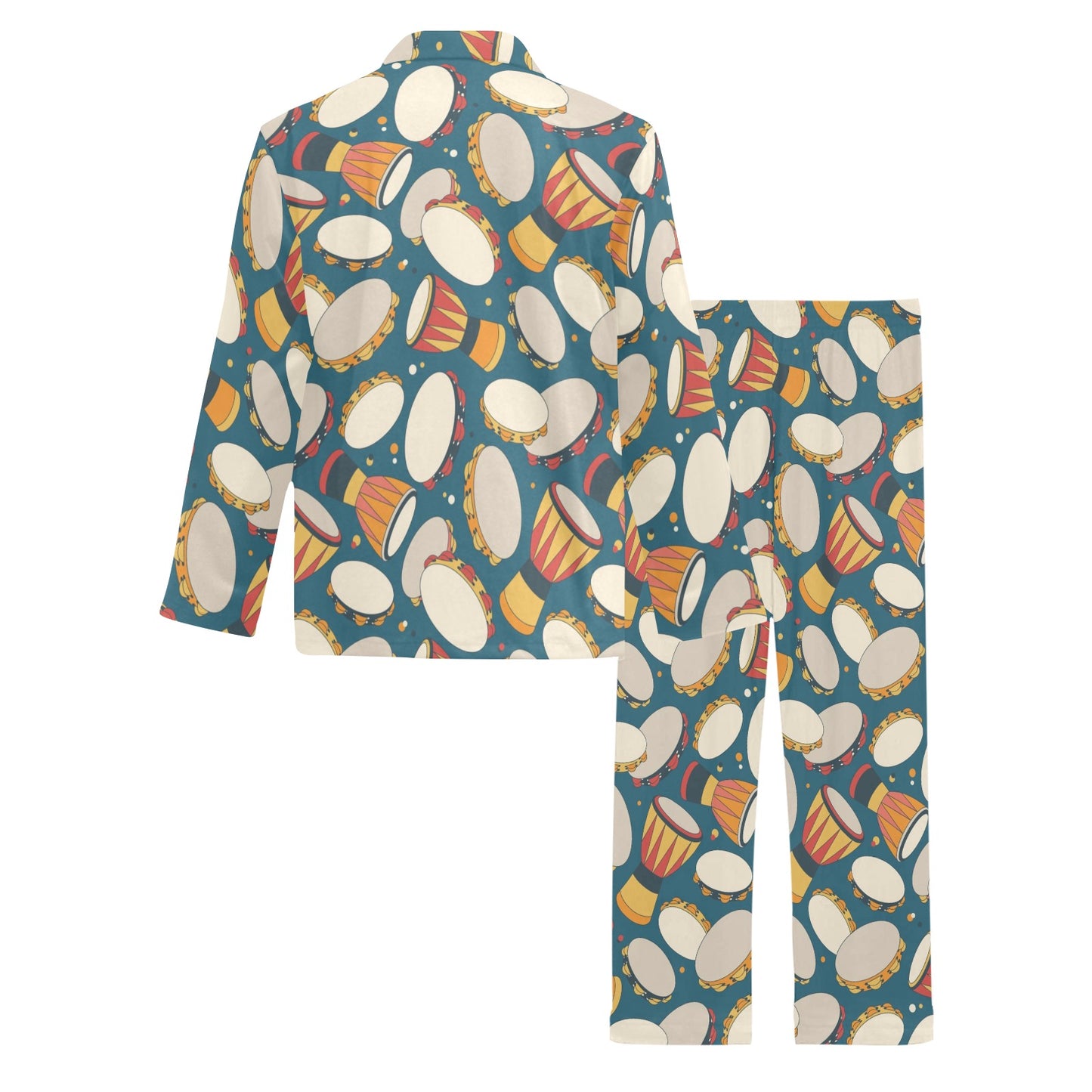 Tambourine Pattern Print Design 01 Men's Long Pajama Set
