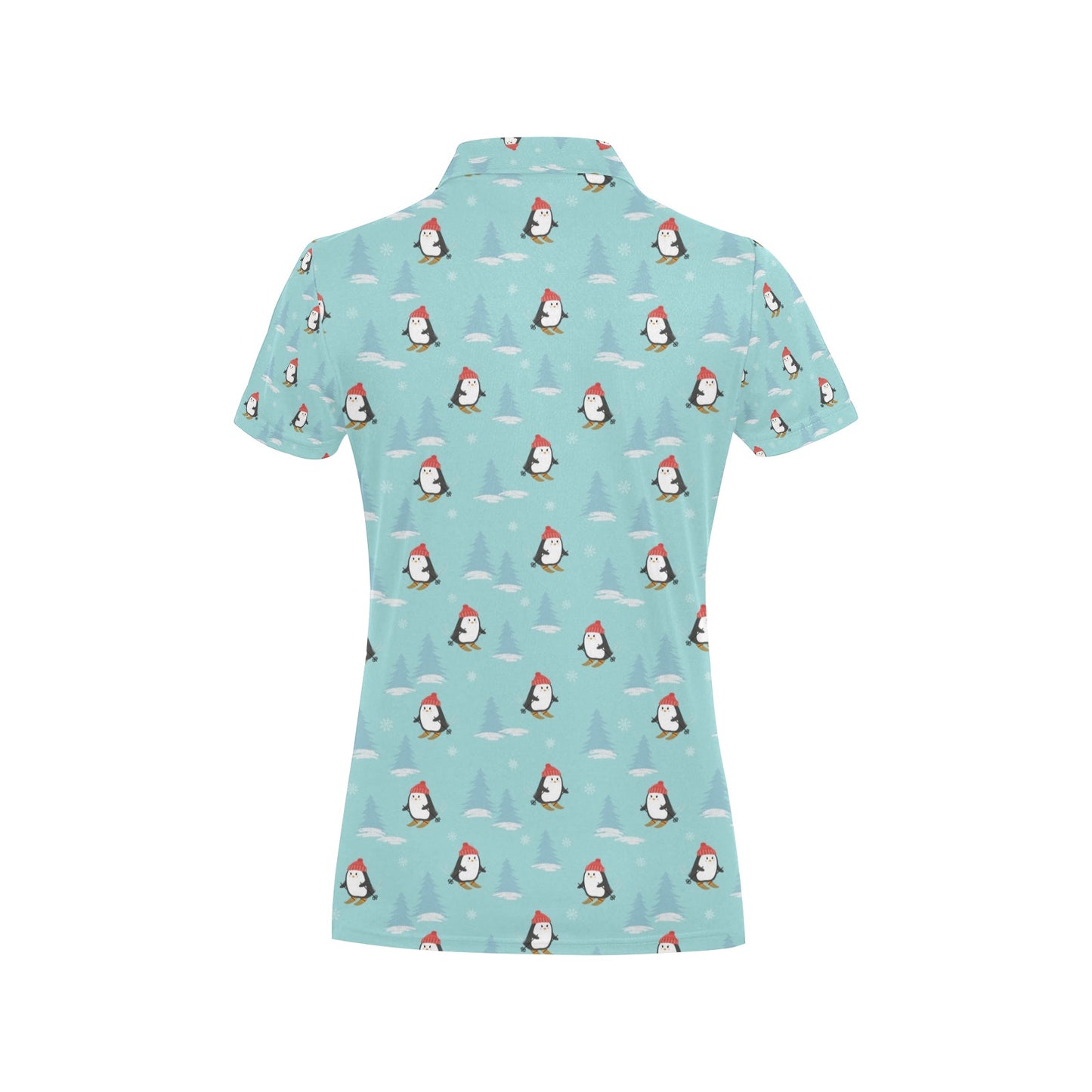 Ski Penguin Print Design LKS304 Women's Polo Shirt