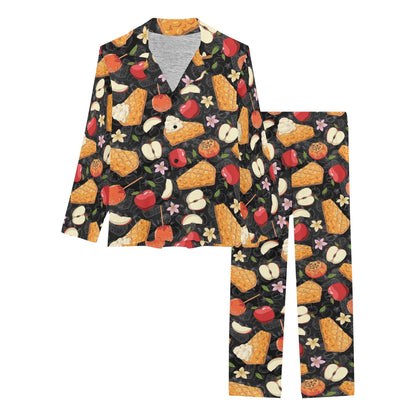 Apple Pie Pattern Print Design 01 Women's Long Pajama Set