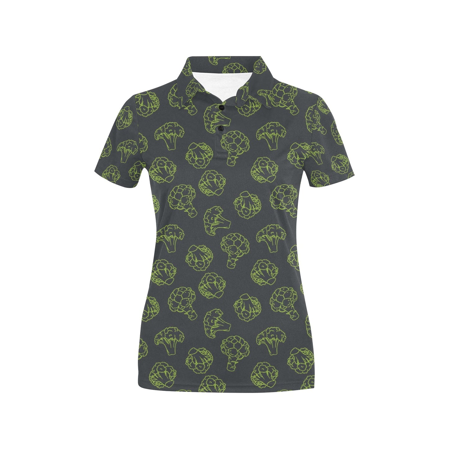 Broccoli Pattern Print Design 01 Women's Polo Shirt