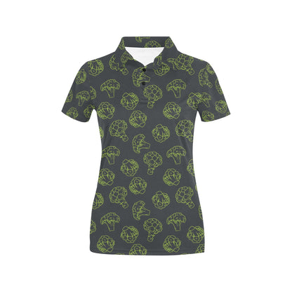 Broccoli Pattern Print Design 01 Women's Polo Shirt