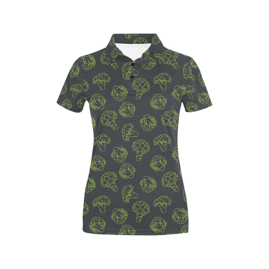 Broccoli Pattern Print Design 01 Women's Polo Shirt