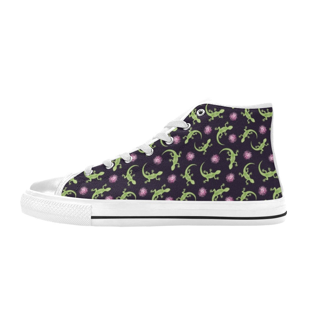 lizard Print Design LKS402 Men's High Top Canvas Shoes