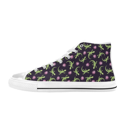 lizard Print Design LKS402 Men's High Top Canvas Shoes
