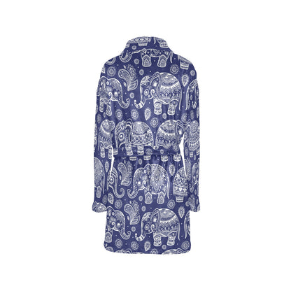 White Elephant Mandala Women's Fleece Robe