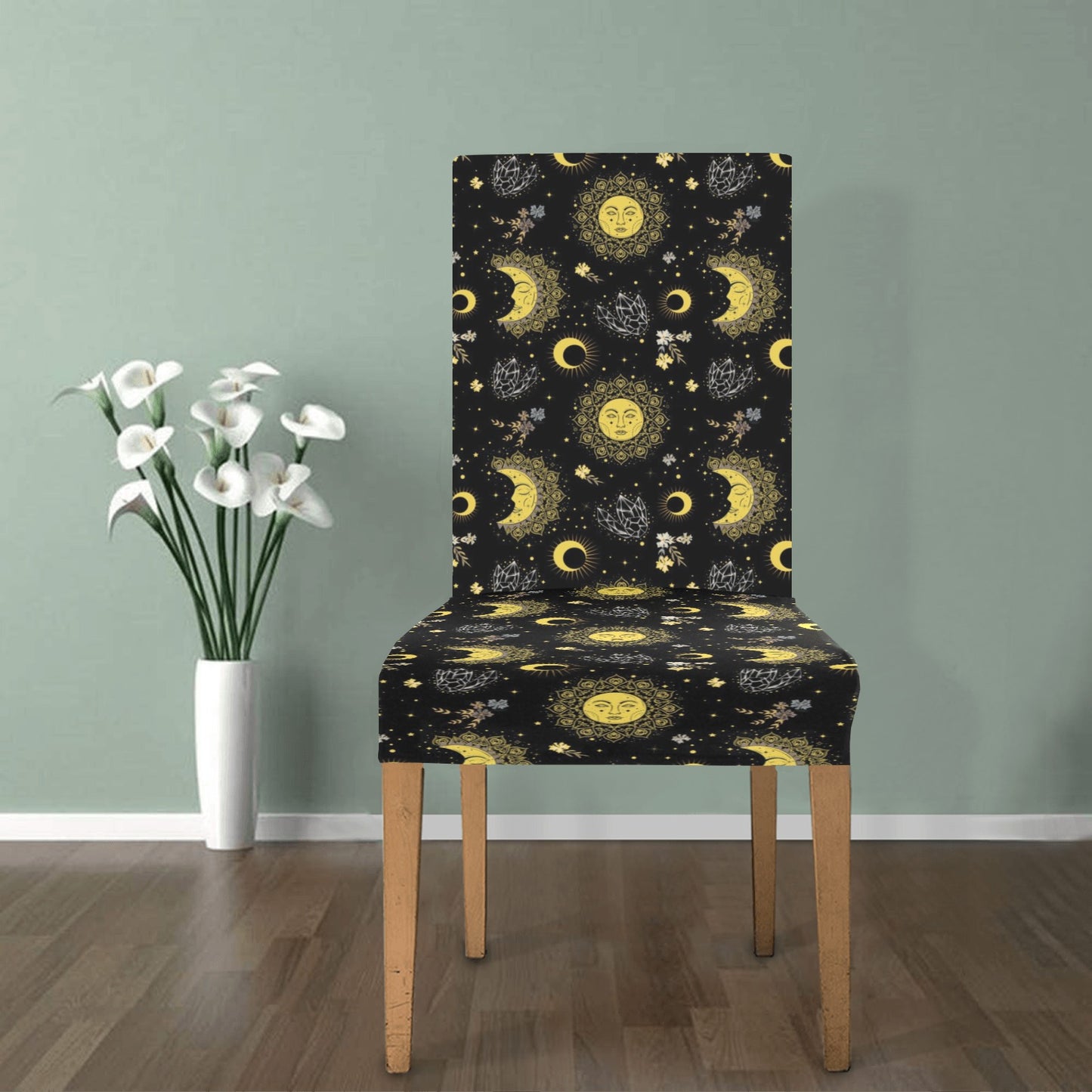 Sun Moon Print Design LKS301 Dining Chair Slipcover