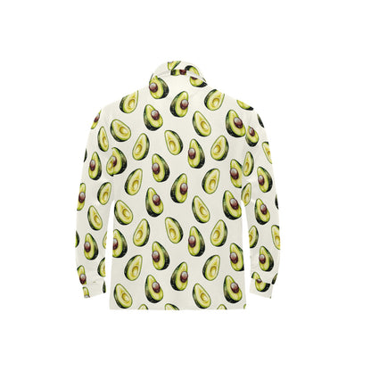 Avocado Pattern Print Design 01 Long Sleeve Polo Shirt For Men's