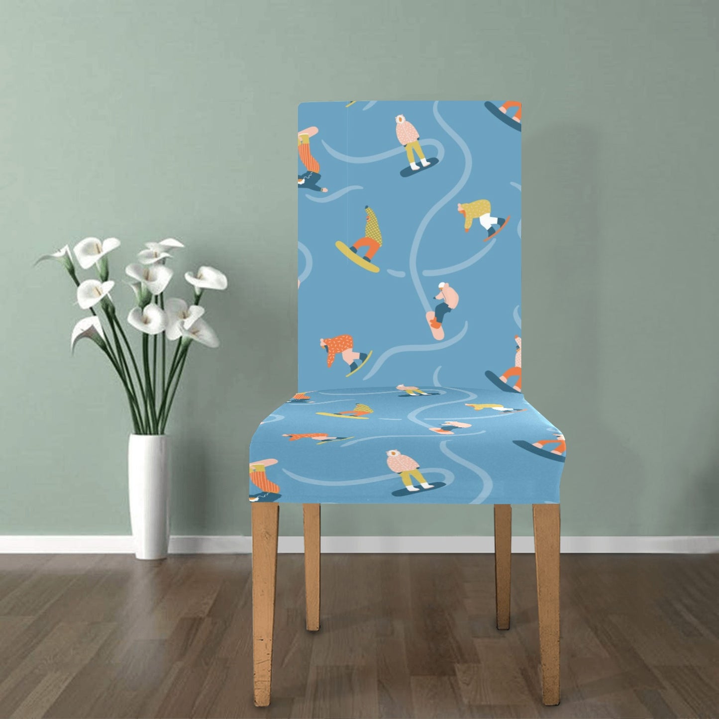 Snowboard Print Design LKS303 Dining Chair Slipcover