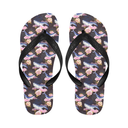 Blue Whale Print Design LKS401 Flip Flops