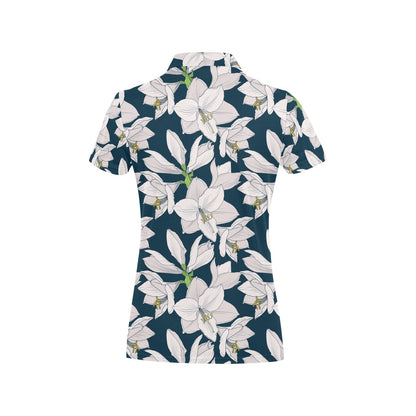 Amaryllis Pattern Print Design 01 Women's Polo Shirt