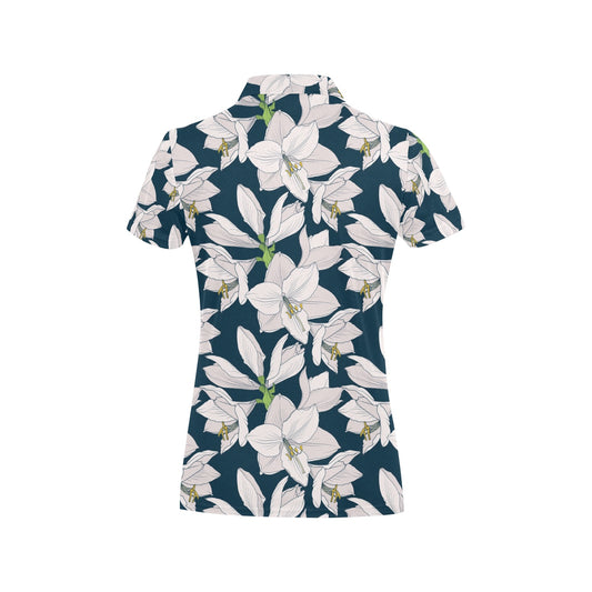 Amaryllis Pattern Print Design 01 Women's Polo Shirt