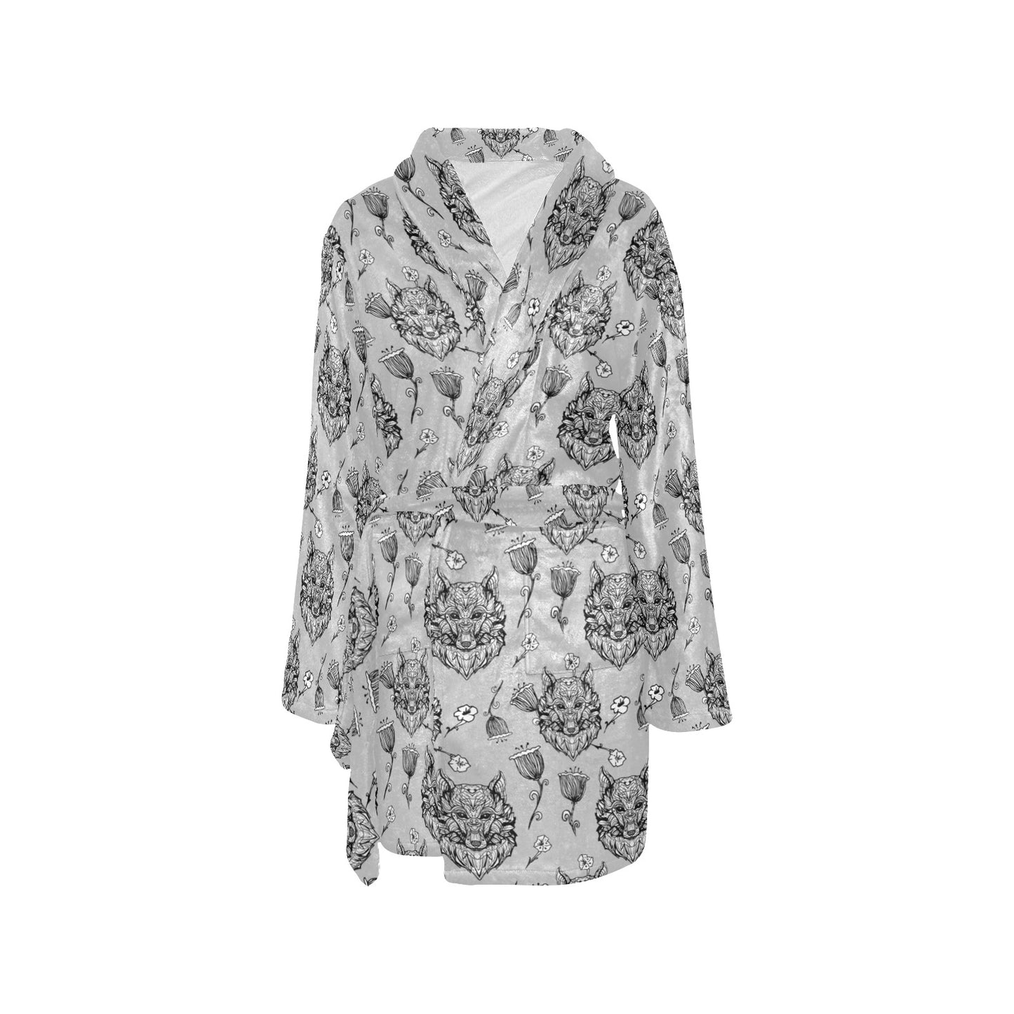 Tribal Pattern Print Design LKS306 Women's Fleece Robe