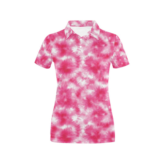 Tie Dye Pink Print Design LKS304 Women's Polo Shirt