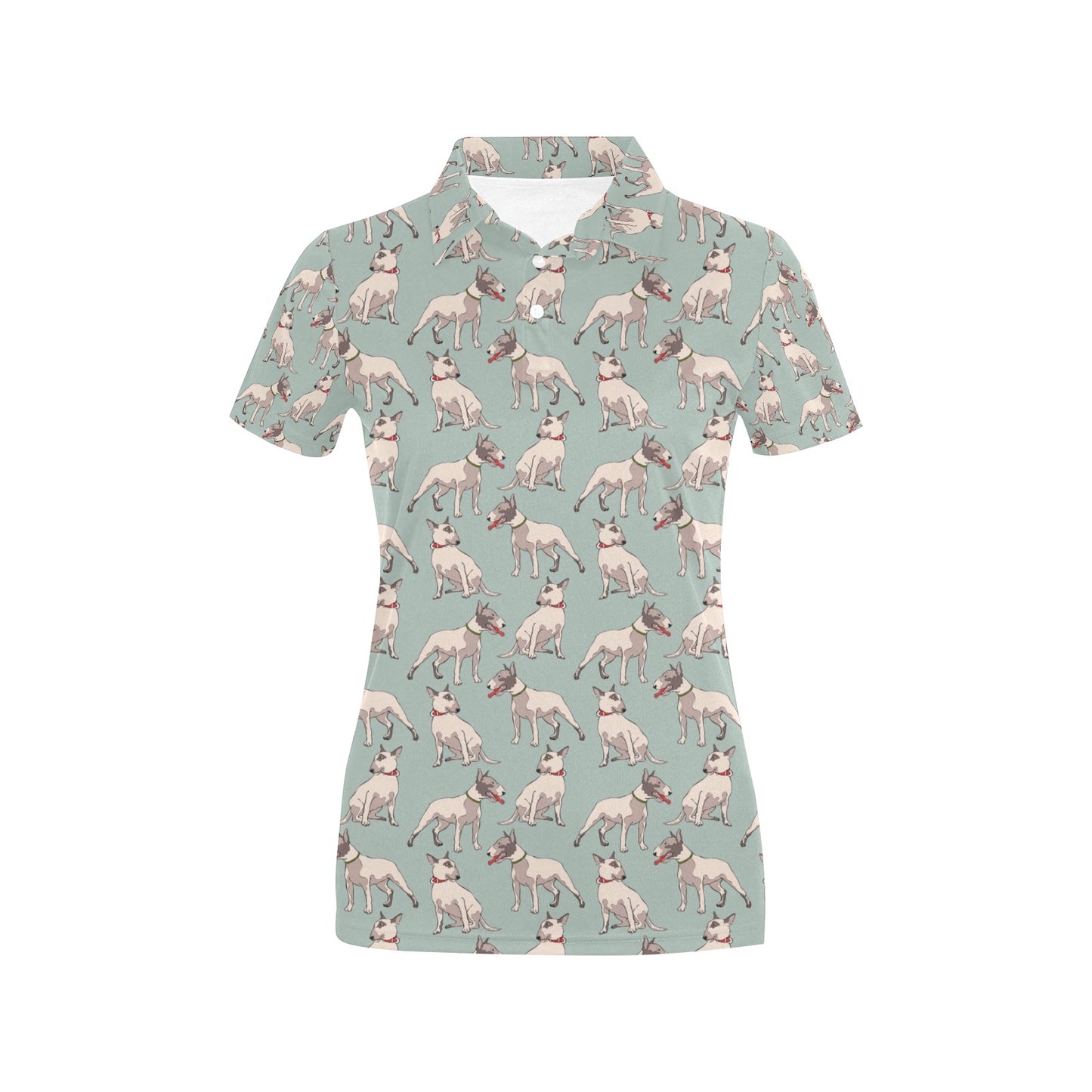 Bull Terrier Cute Print Pattern Women's Polo Shirt