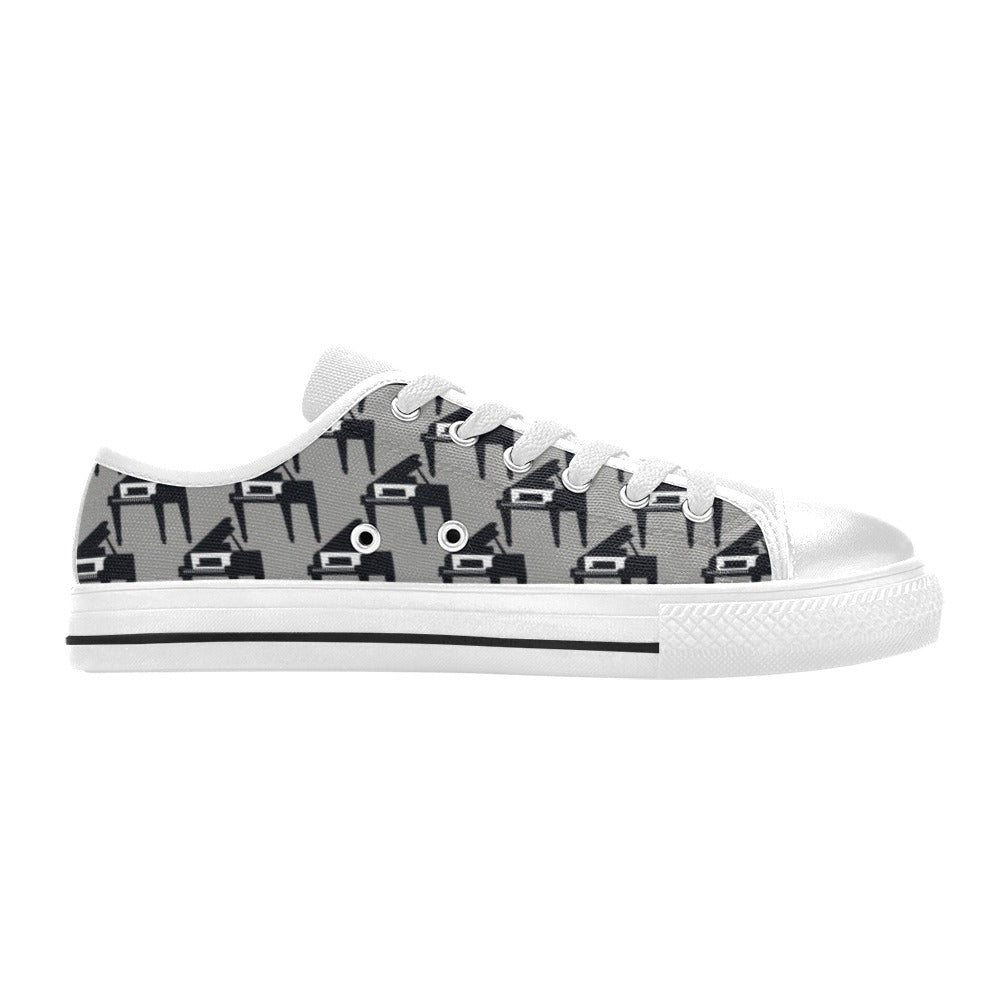 Piano Print Design LKS404 Women's White Low Top Shoes