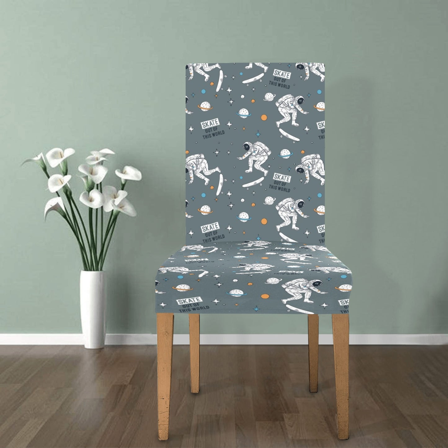 Skateboard Print Design LKS306 Dining Chair Slipcover