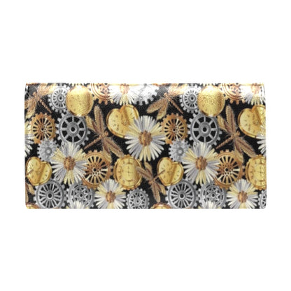 Steampunk Dragonfly Print Design LKS302 Women's Trifold Wallet