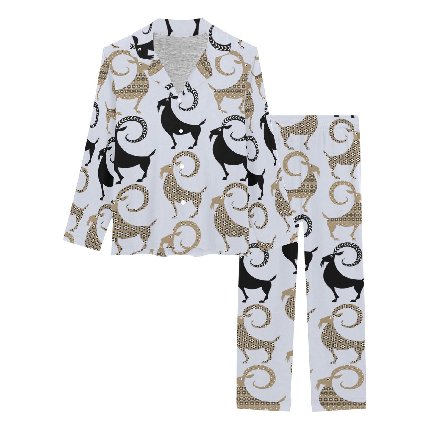 Goat Pattern Print Design 03 Women's Long Pajama Set