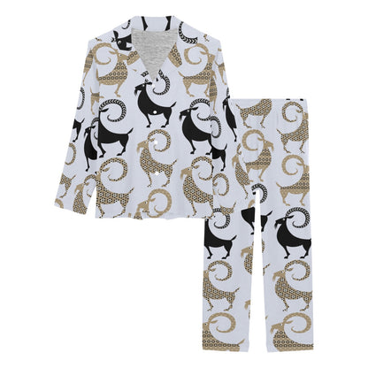 Goat Pattern Print Design 03 Women's Long Pajama Set