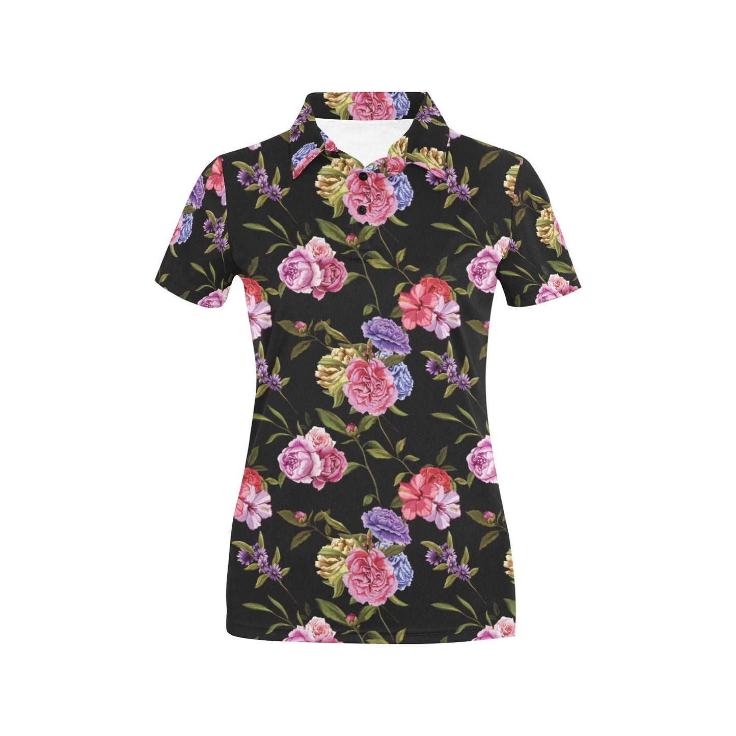 Carnations Pattern Print Design CN05 Women's Polo Shirt