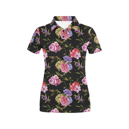 Carnations Pattern Print Design CN05 Women's Polo Shirt