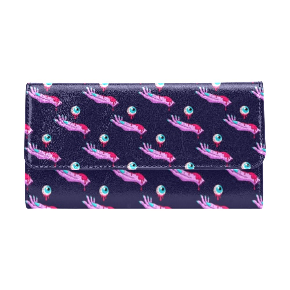 Zombie Pink Hand Design Pattern Print Women's Trifold Wallet