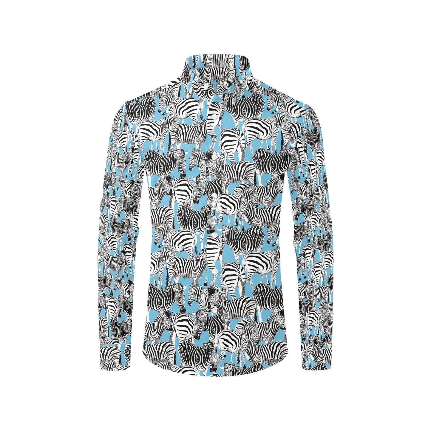 Zebra Print Design LKS305 Men's Long Sleeve Dress Shirt