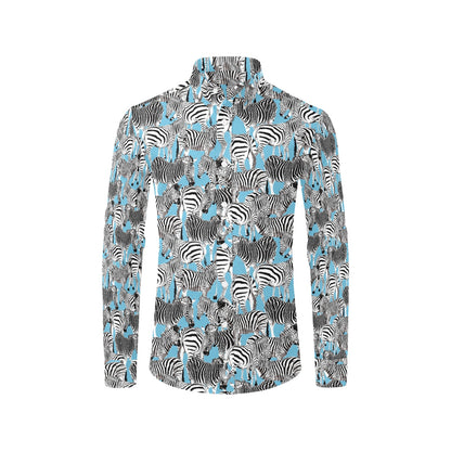 Zebra Print Design LKS305 Men's Long Sleeve Dress Shirt