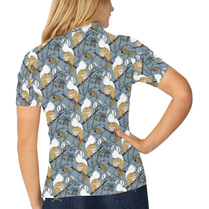 Squirrel Print Design LKS305 Women's Polo Shirt
