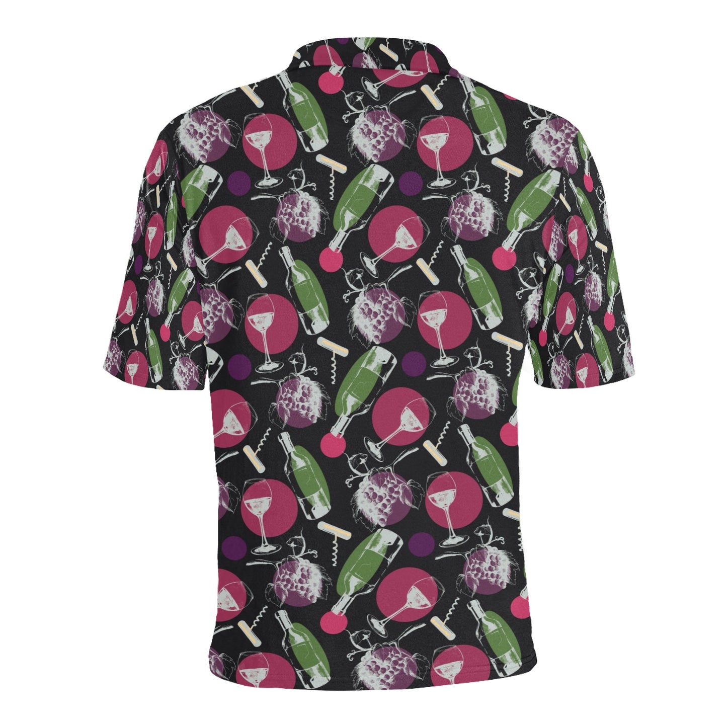 Wine Print Design LKS307 Men Polo Shirt