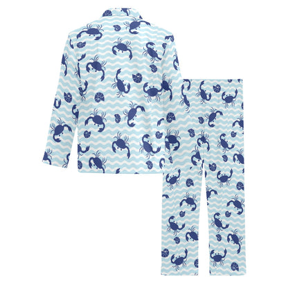 Crab Pattern Print Design 04 Men's Long Pajama Set