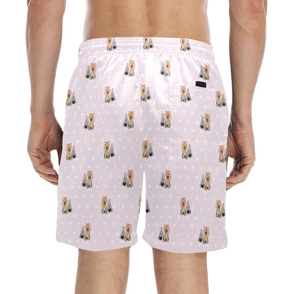 Yorkshire Terriers Print Design LKS302 Men's Swim Trunks Beach Shorts