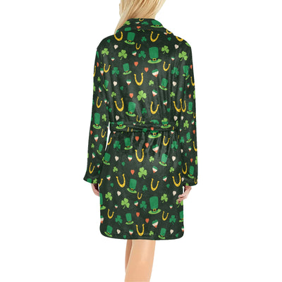 Shamrock Print Design LKS308 Women's Fleece Robe