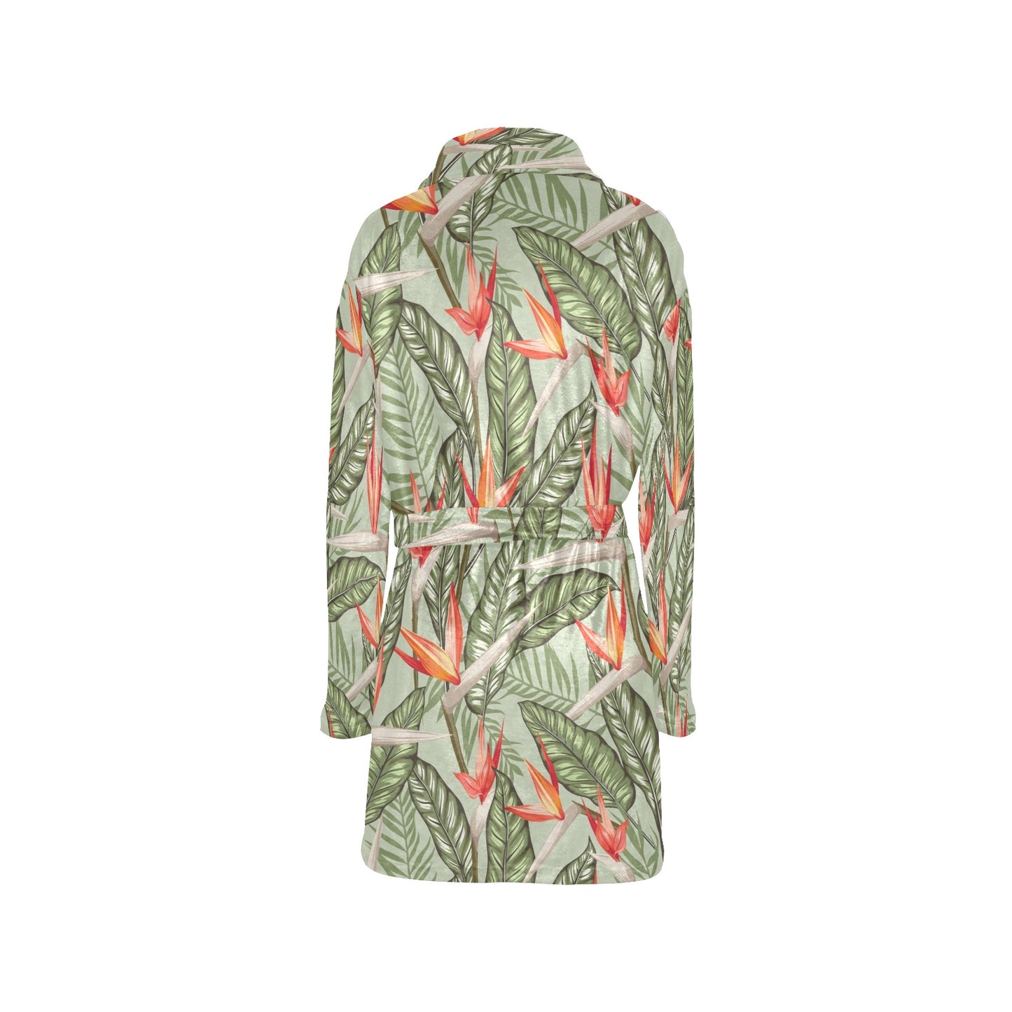 Bird Of Paradise Pattern Print Design BOP08 Women's Fleece Robe