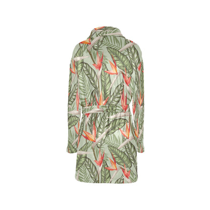Bird Of Paradise Pattern Print Design BOP08 Women's Fleece Robe