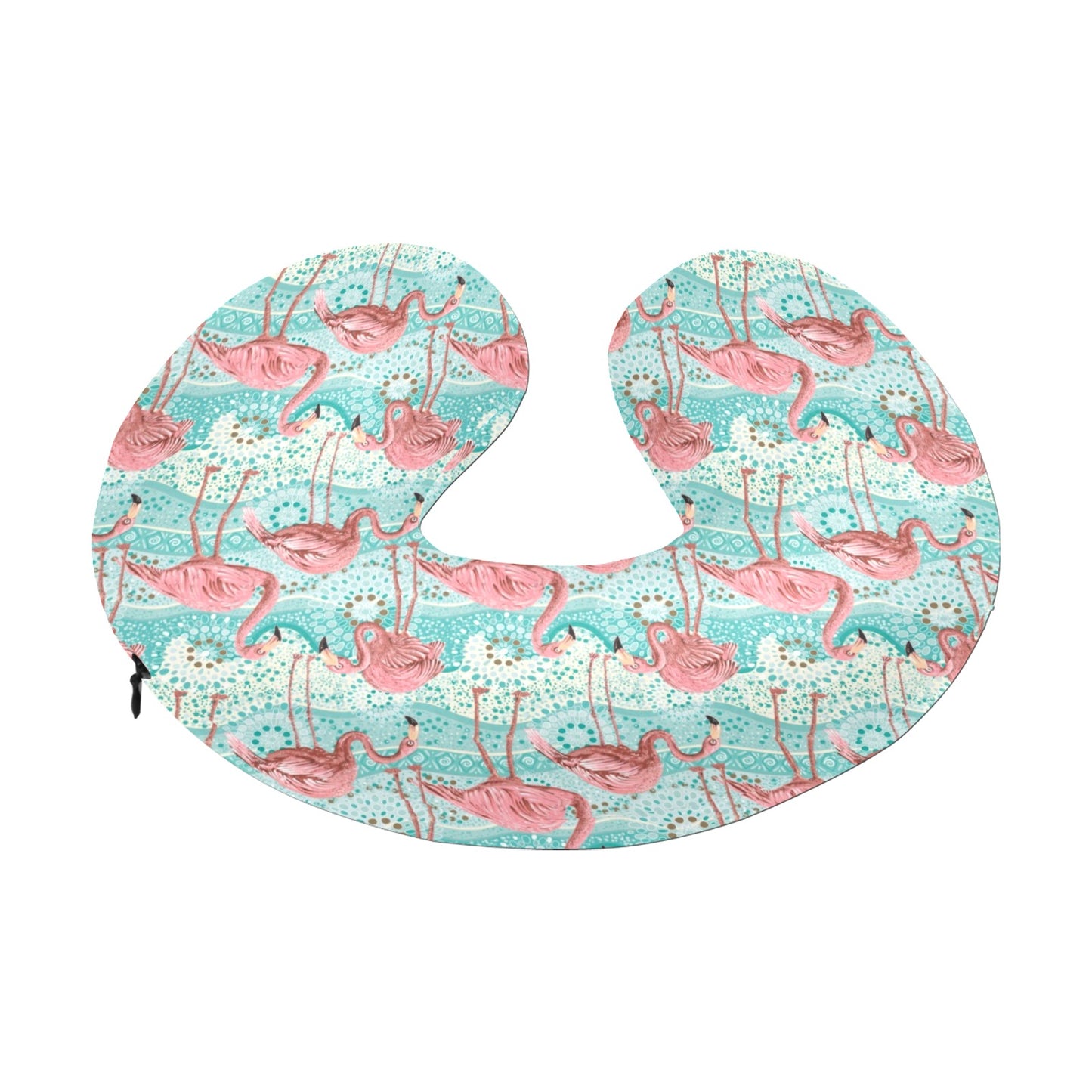 Flamingo Background Themed Print U-Shaped Travel Neck Pillow